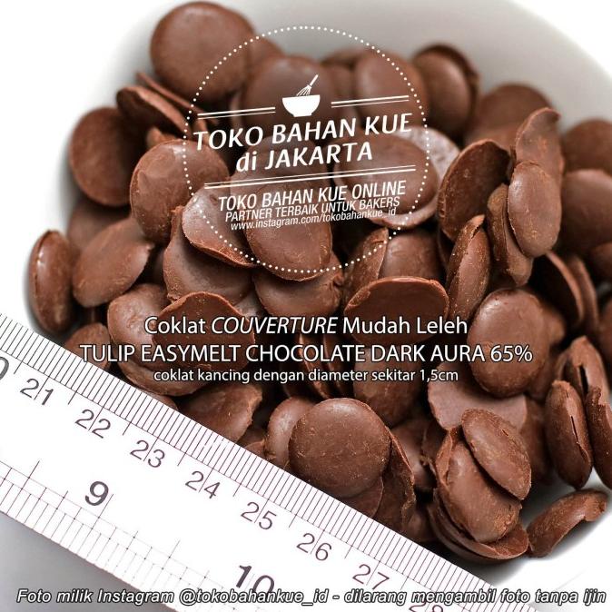 

Dark Aura Chocolate Couverture Coklat Tulip Dark Cokelat kancing 100gr