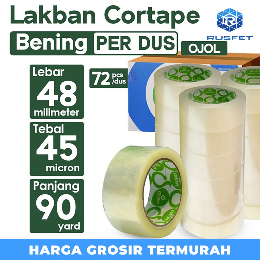 

Lakban Cortape Bening 48 mm x 90 yard 1 Dus- OJOL