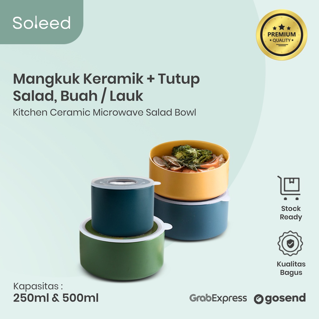 RANTANG KOTAK MAKAN KERAMIK MANGKOK SALAD CERAMIC LUNCH BOX SEAL LID