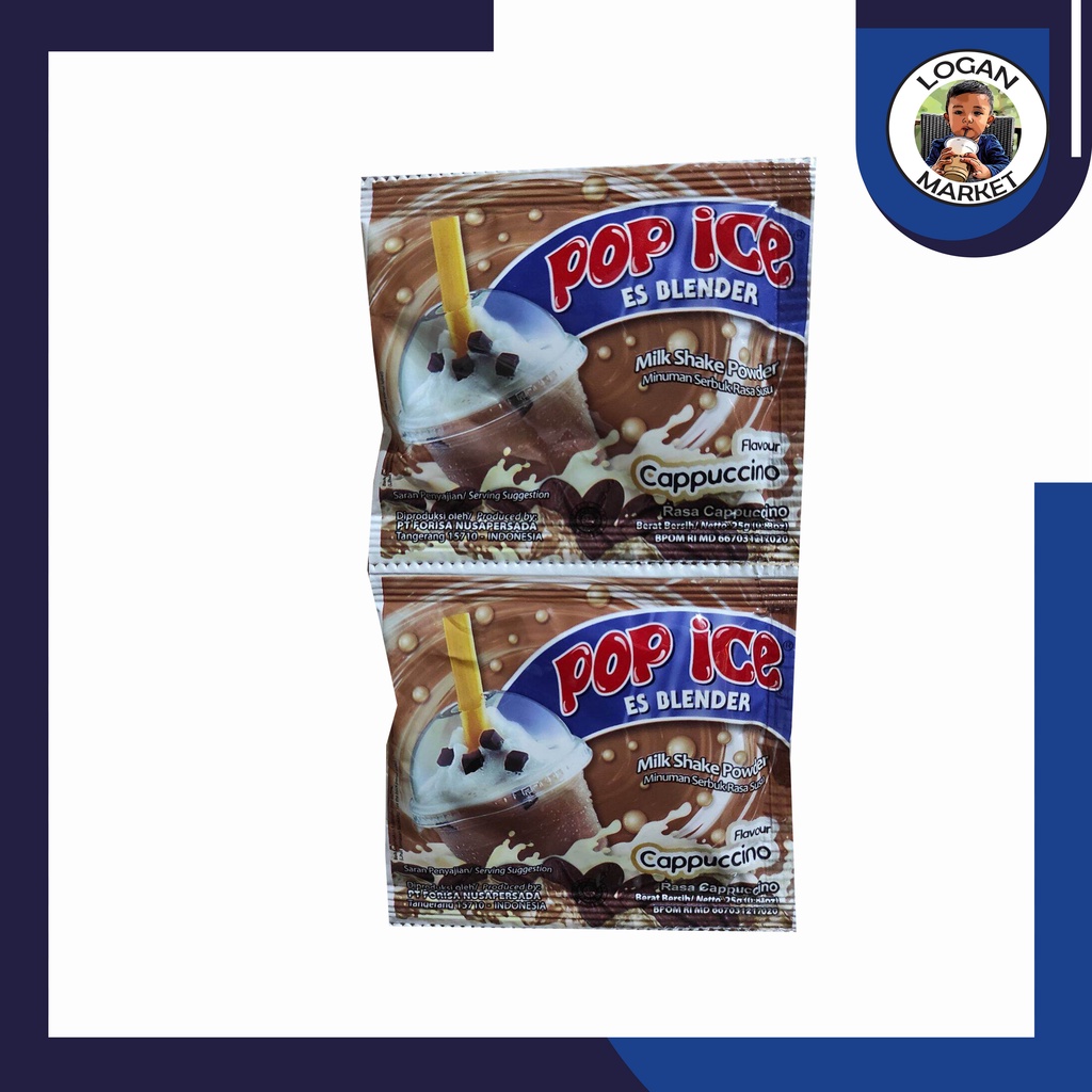 Pop Ice Es Blender Cappucino Capuccino Renceng 10 Pcs Sachet 25gram