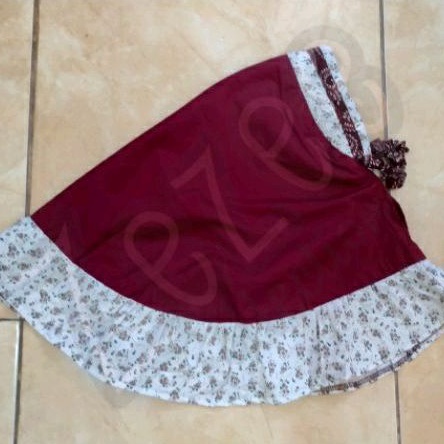 ZC2-005 KERUDUNG HIJAB ANAK PEREMPUAN CEWE KATUN JEPANG MERAH PUTIH BUNGA BUNGA ADEM MURAH