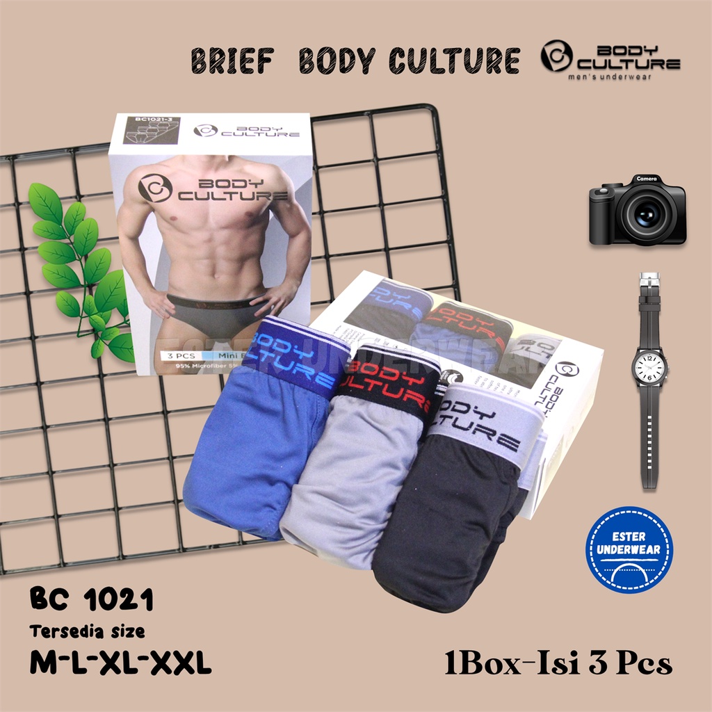 Body Culture Celana Dalam Pria BC 1021 1Box Isi 3Pcs