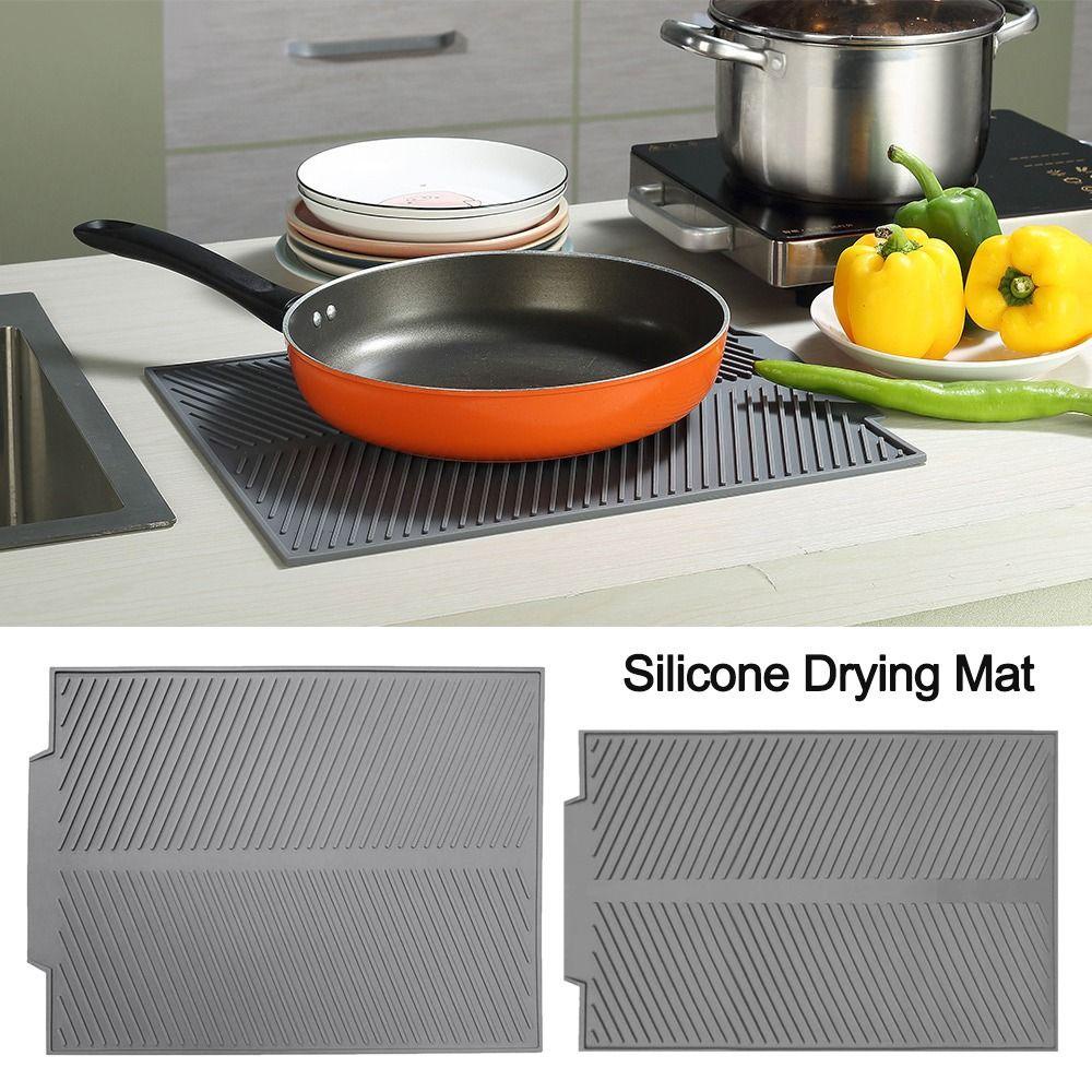 Preva Sink Dish Draining Mat Silicone Panci Piring Non-slip Anti-Melepuh Coaster