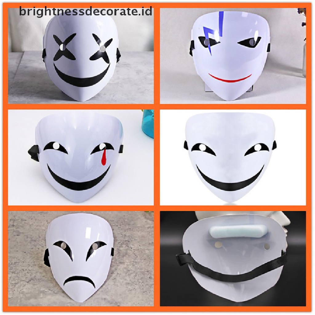 [Birth] Anime Black Bullet Hiruko White Mask Helm Cosplay Kostum Props Hadiah Halloween [ID]