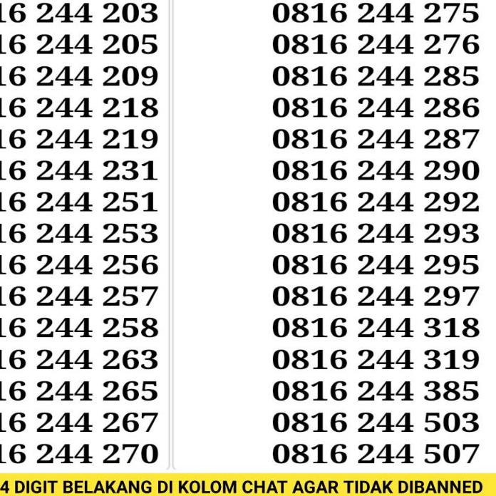 Depan Nomor cantik indosat 10 digit