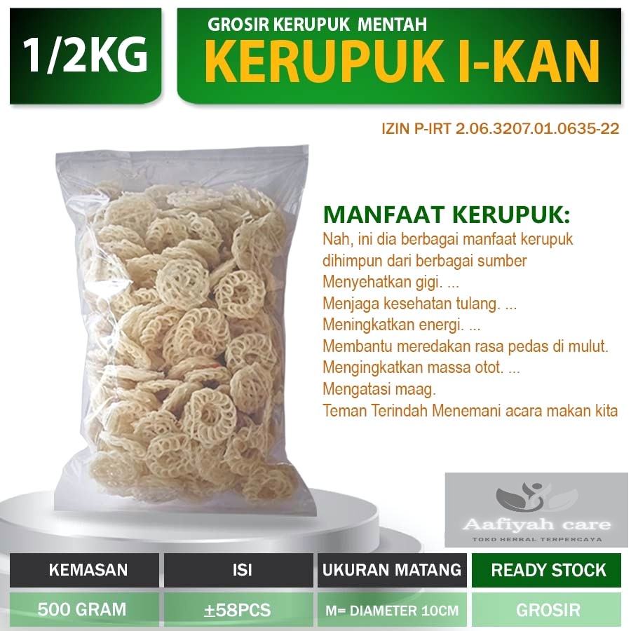 

KERUPUK Mentah gurih renyah garing bulat putih 500GR 1/2 KG