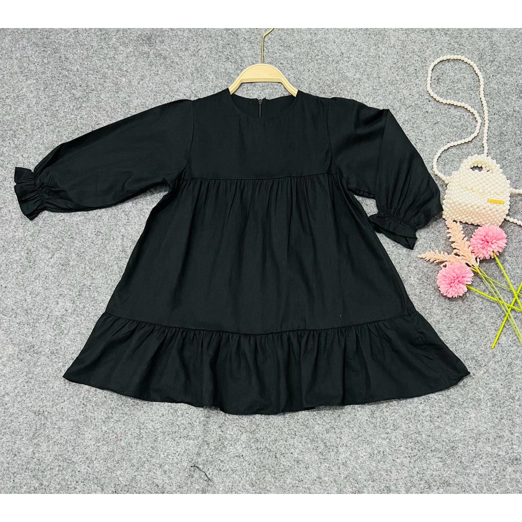 Jimmedy.id - Dress Anak Perempuan Simple Bahan Katun Umur 3-8 Tahun