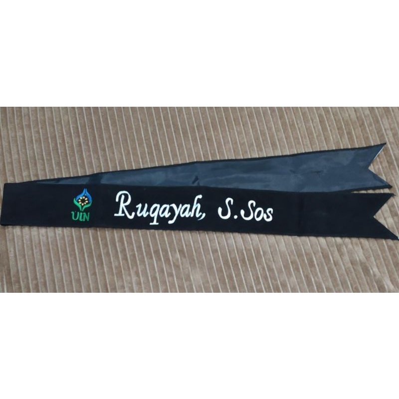 Selempang wisuda polos + logo