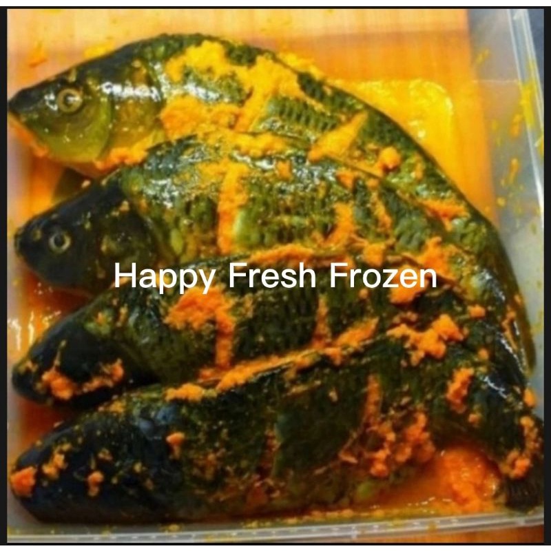 

Ikan Mas Siap Goreng/Bakar Ungkep Bumbu Kuning Beku Frozen 500 gram