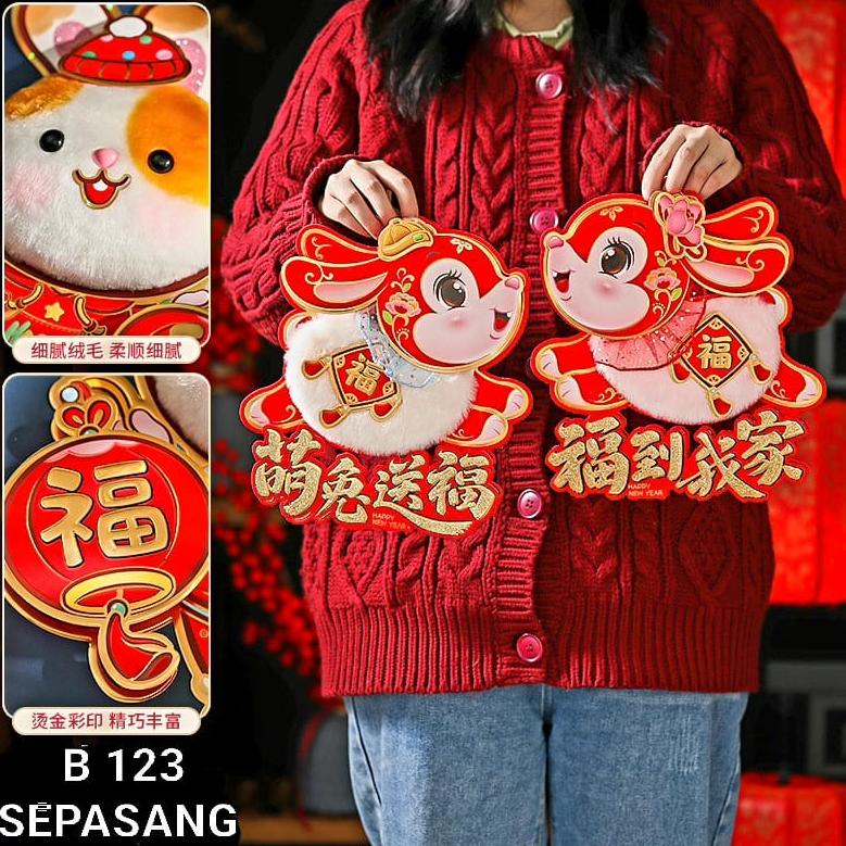 

8.8 Brands Festival Gambar Kelinci 2023 Tempelan Pintu Stiker Imlek Ornamen Sincia Murah Ornamen Imlek Harga Grosir Termurah