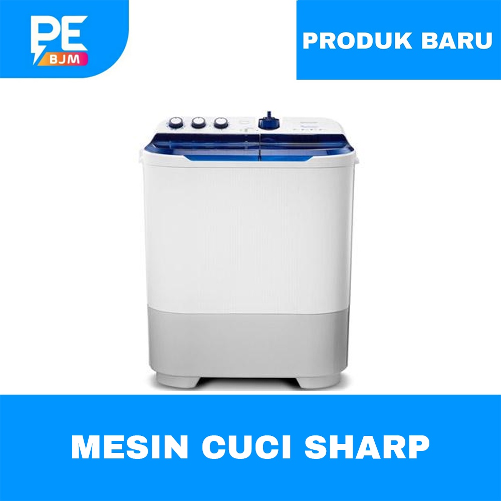 MESIN CUCI SHARP 2 TABUNG 8.5 KG 8,5 KG DOLPHINWAVE ES-T871DM-BL/PK