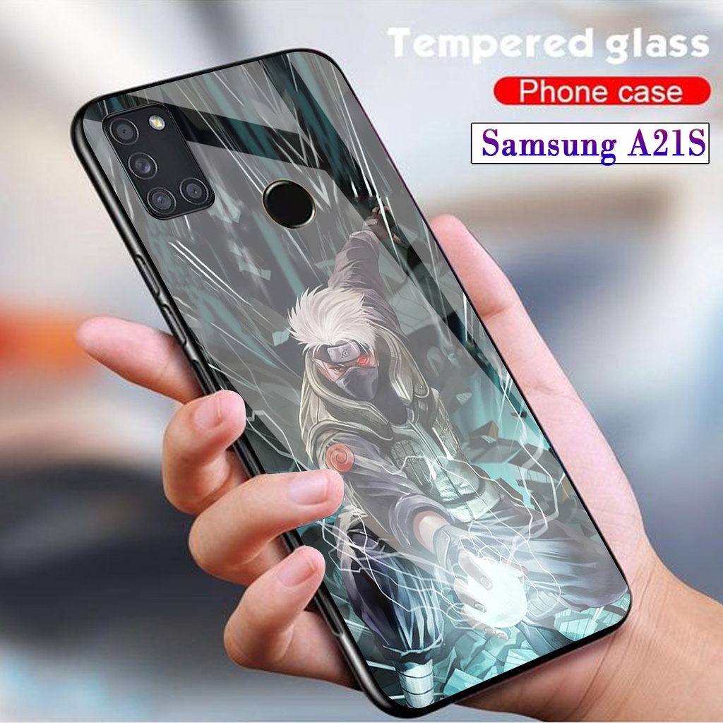Softcase Glass Kaca SAMSUNG A21S - Case Hp Pelindung Handphone SAMSUNG A21S [ A100]