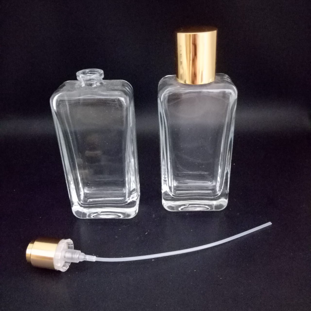 Botol Parfum V32640 50 ml semi press gold cap 28 mm cartonan@120