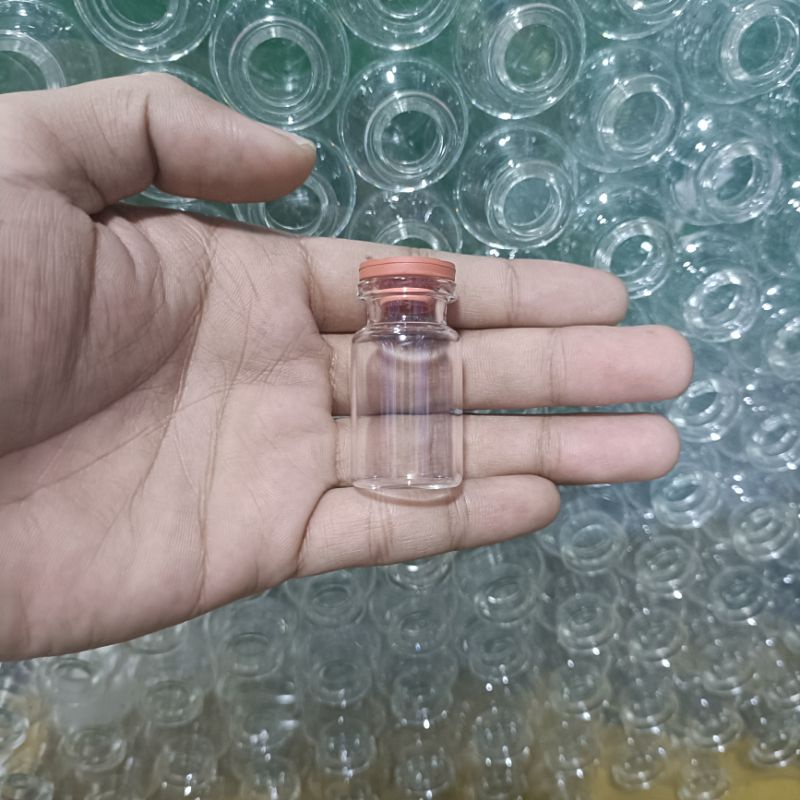 Botol kaca 6ml Vial Tutup Karet