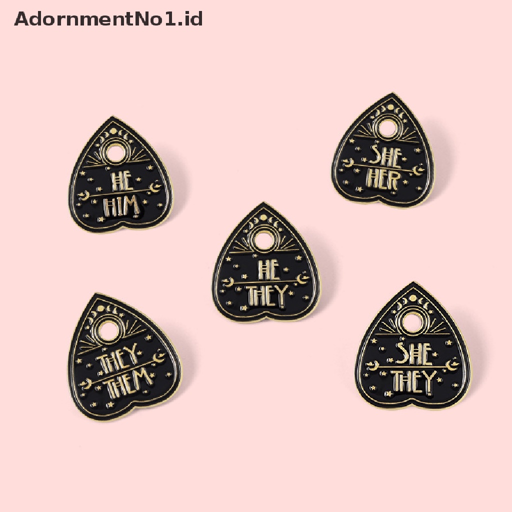 [AdornmentNo1] Pronouns Enamel Pin SHE HER HE HIM THEY Brooch Lapel Badges Hadiah Perhiasan Punk [ID]