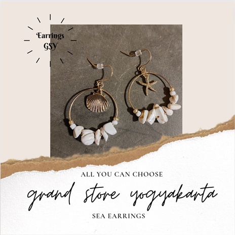Sea Earrings/Anting Bentuk Ekosistem Laut Keren