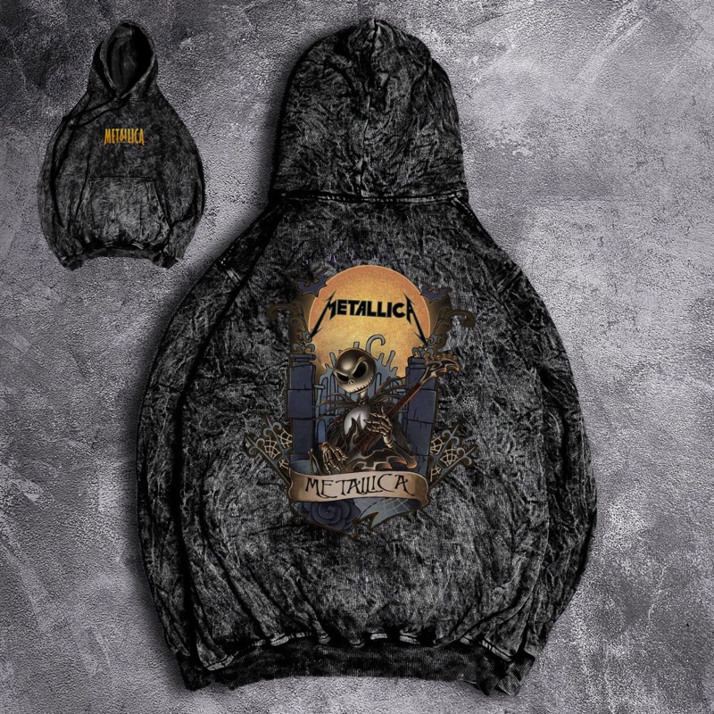 Hoodie Pria Sandwash Terbaru Black Sabbath Comic Washed Grey Keren Kekinian