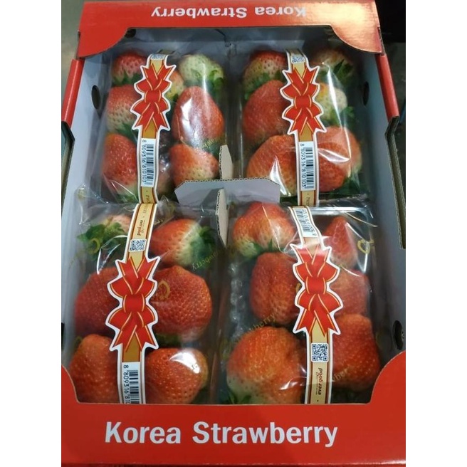 

Miliki Strawberry / Buah Strawberry Korea 1 Dus (4 Pack) Fresh Import Heiyyaluv
