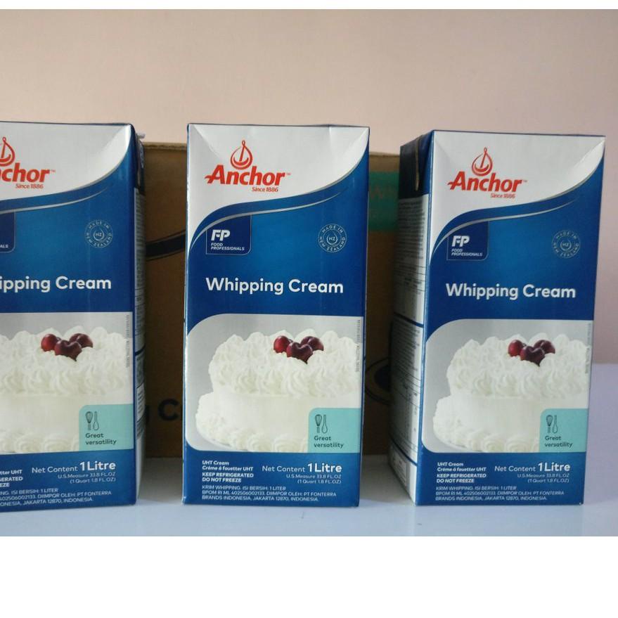 

♗ ANCHOR Whipping Whip Cream Krim Kue Topping Tiramisu etc 1 L Liter ➹