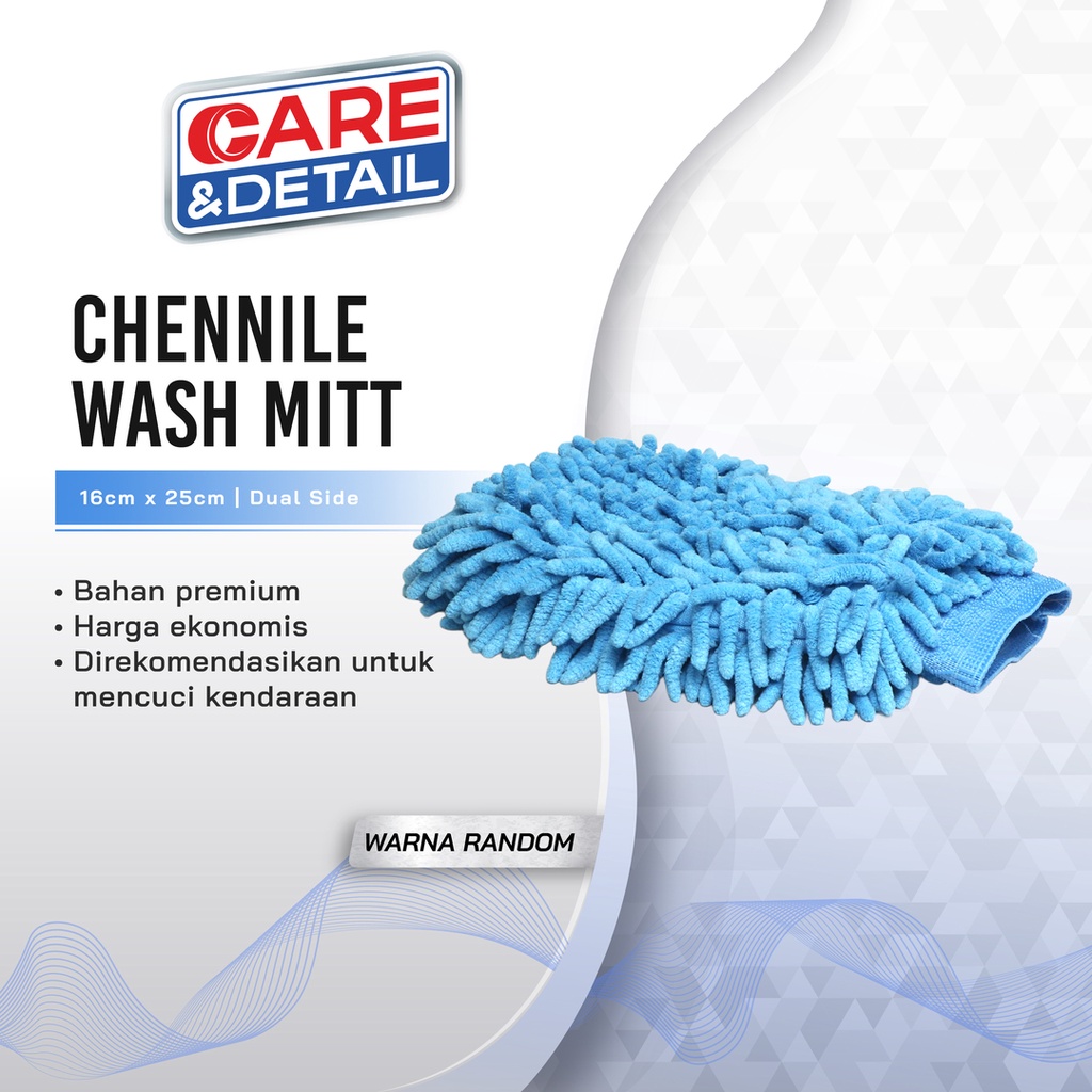 CHENNILE WASH MITT | Dual Side Sarung Tangan Cuci Mobil Motor Noodle Cendol