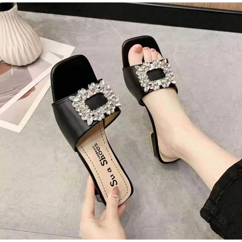 NFC56 - Sandal Hak Tahu Fashion Wanita Import