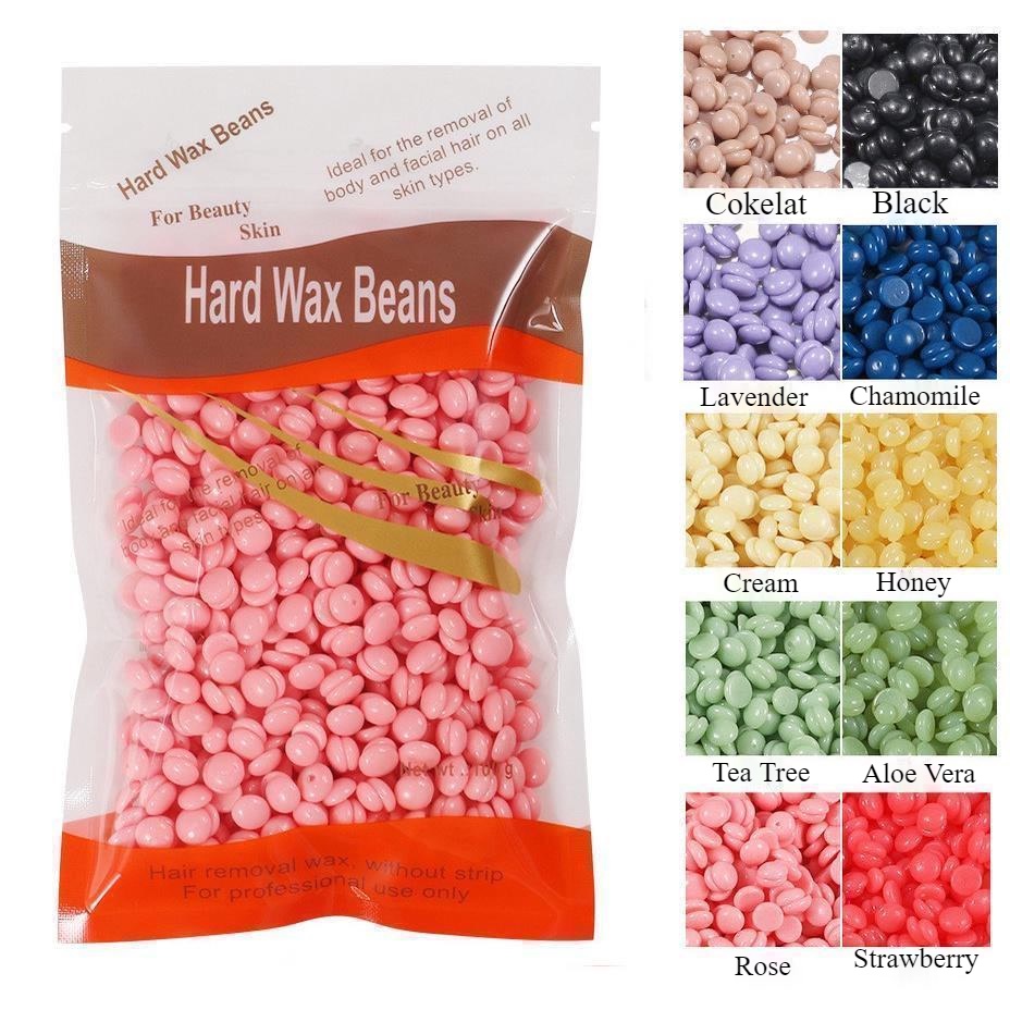 100gr Perontok Bulu Waxing Natural Depilatory Wax Body Hair Removal Brazilian Hard Wax Beans Perontok Bulu dan Pro Wax Warmer Pemanas Waxing