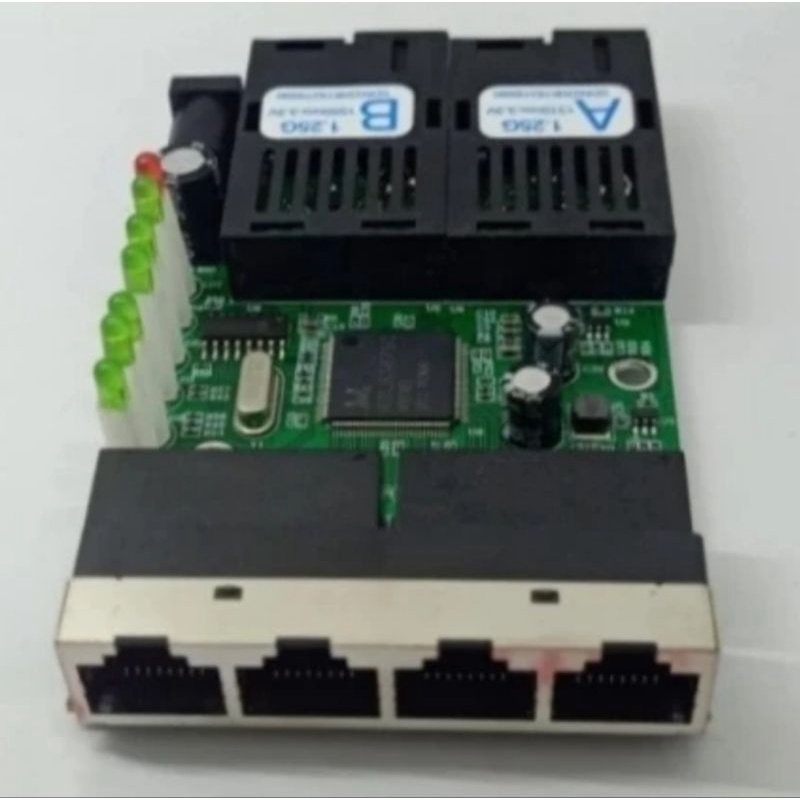 Media Converter 2 Port Fiber Optic 4 Port LAN Gigabit Board Only