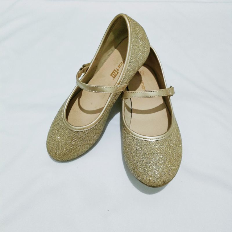 ♥️PL♥️ Sepatu Flat shoes Gold Glitter SmartFit Payless