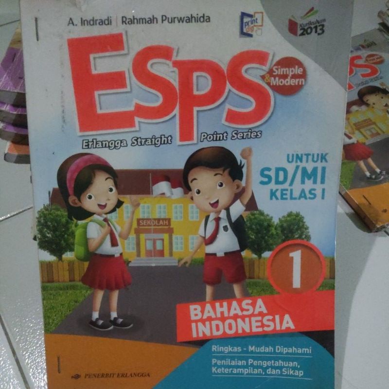 buku esps simple modern bahasa Indonesia untuk SD kelas 1 kurikulum 2013 Penerbit Erlangga