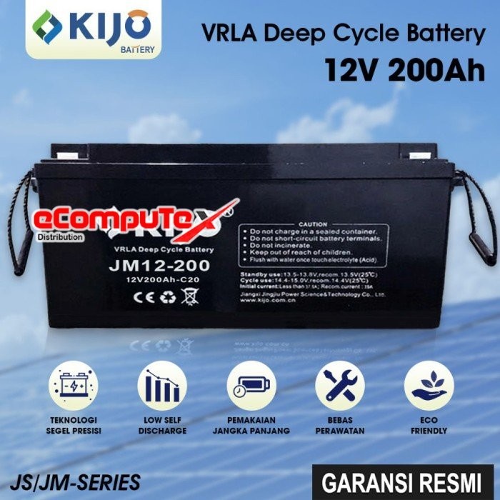 BATERAI UPS VRLA 12V 200AH KIJO / BATTERY AKI KERING 200 AH ACCU