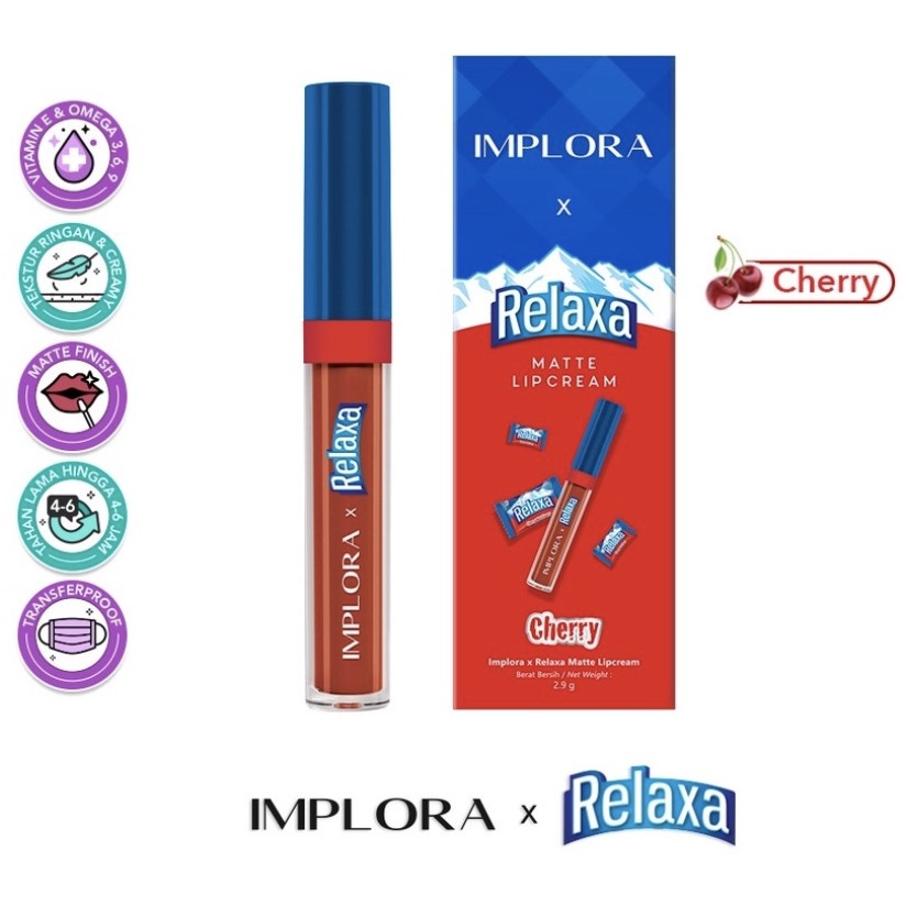 IMPLORA X RELAXA MATTE LIPCREAM LIP CREAM LIMITED EDITION