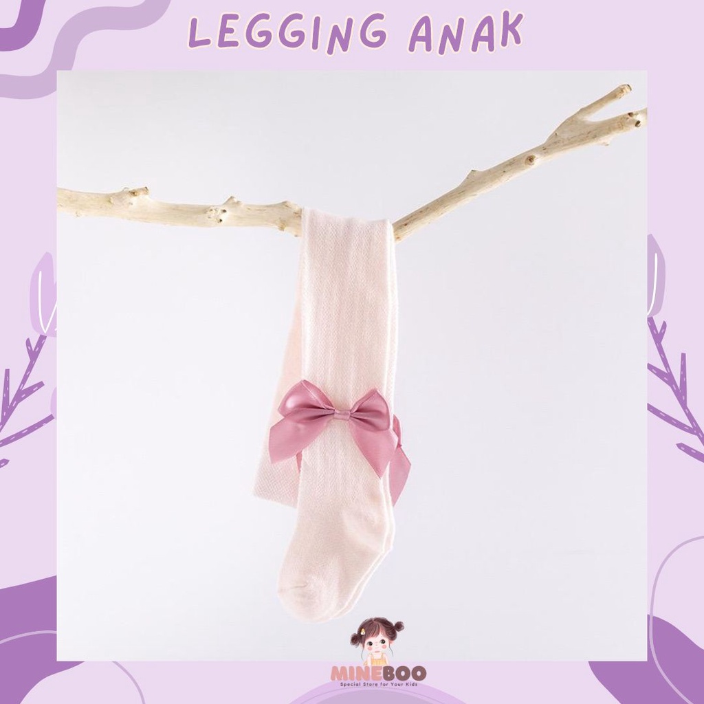 mineboo - LEGGING MHIWA 0-8tahun Pantyhose anak perempuan dan kaus kaki dansa katun ikatan simpul jala tipis Leggings anak cewek