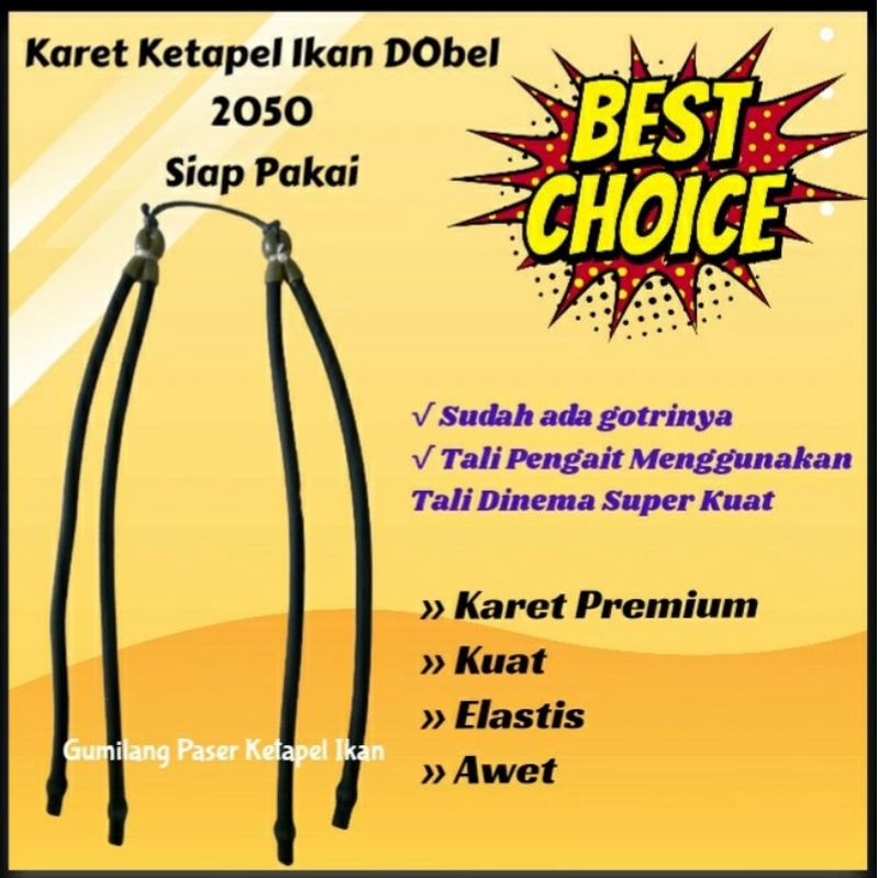 HITAM karet ketapel DOBEL POWER 2050 5 mili siap pakai cocok untuk unit eagle wolf series dan bull s