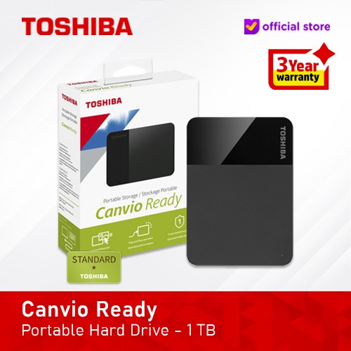 Hardisk Eksternal Toshiba Canvio Basic / Canvio Ready HDD External Termasuk Kabel Harddisk USB 3.0 1TB / 2TB