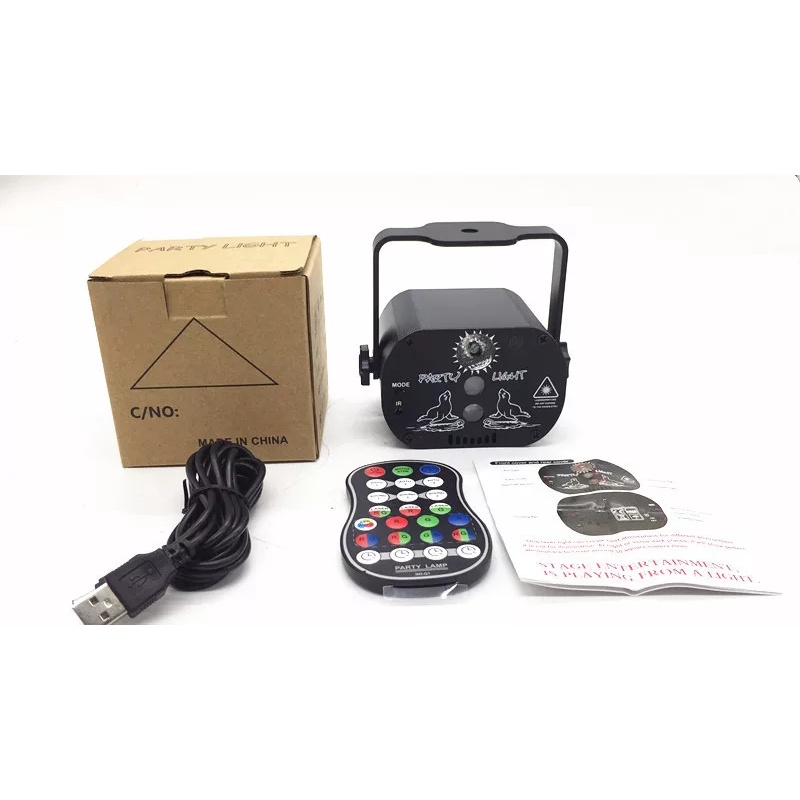 Lampu Disco Laser Dj Remote Control Lighting Lampu Panggung Lampu Disco Laser Ikut Musik Suara Rgb
