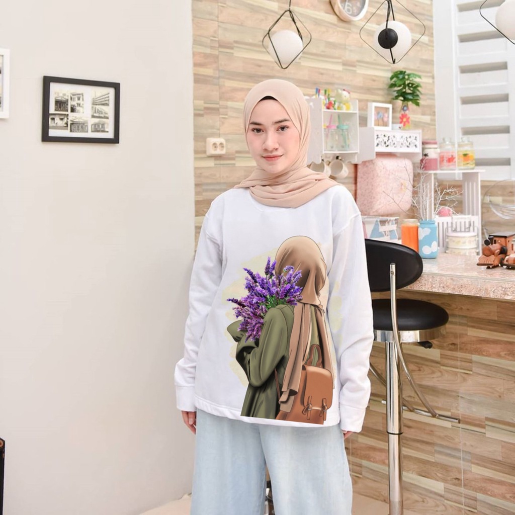 damai fashion jakarta - baju atasan SWEATER JUMBO HIJABER over size - konveksi murah