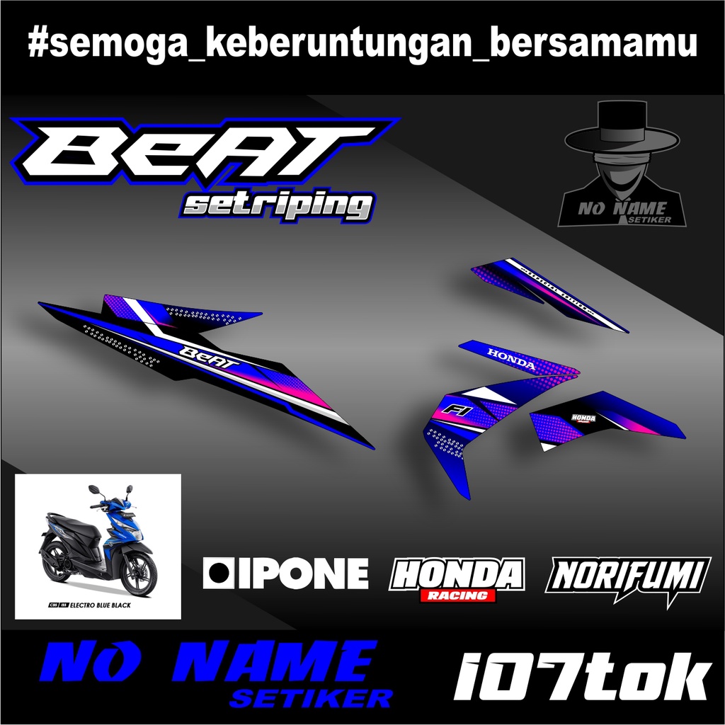 Striping stiker setiker Motor Beat esp (107tok) 2016 2017 2018 2019 / Fi New Esp Iss Variasi Honda 002