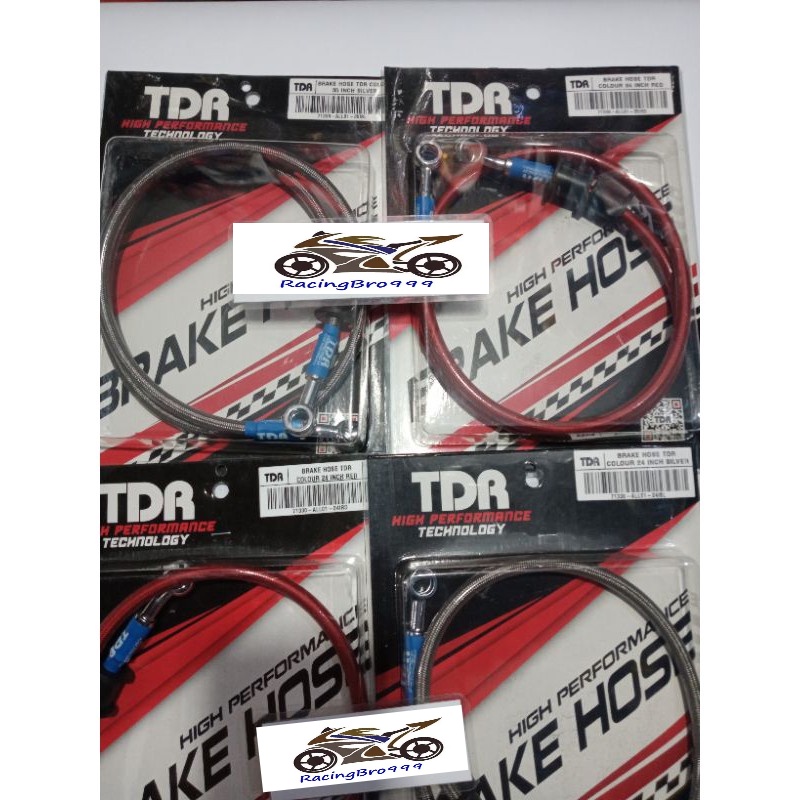 selang rem tdr racing depan selang minyak rem 35 incih biru merah silver universal vixion tiger cbr 
