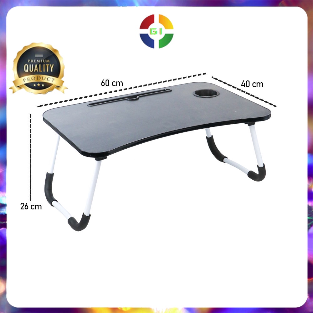 Meja Laptop Lipat Foldable Notebook Desk Table Black COD