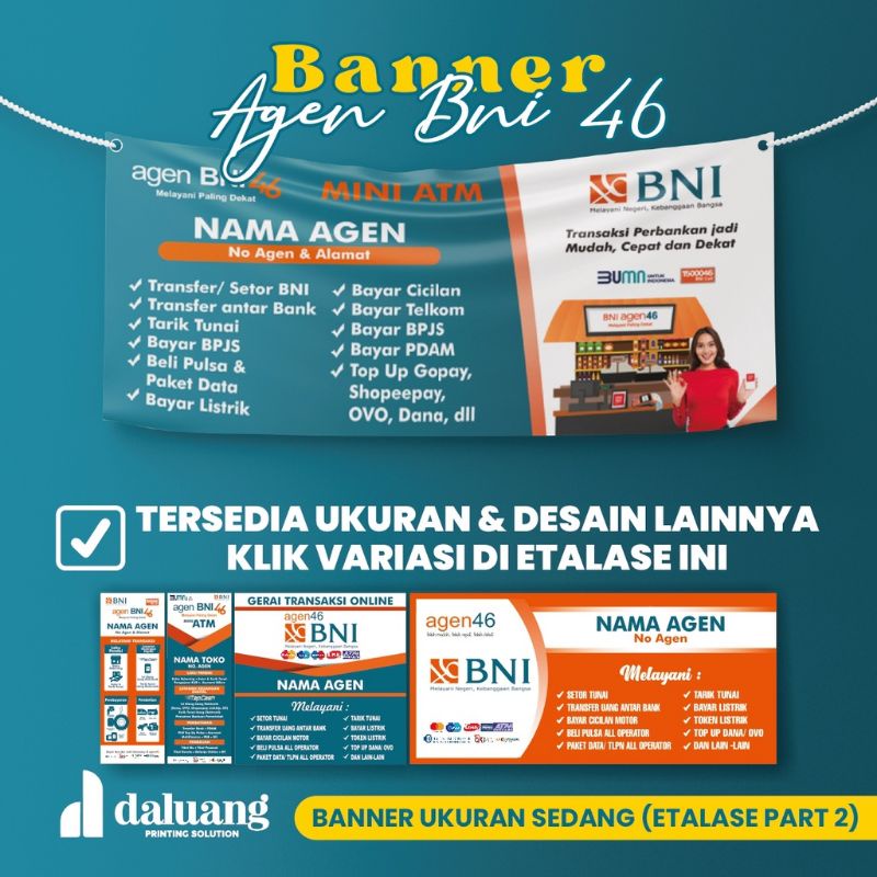 SPANDUK BANNER AGEN 46 AGEN BNI 46 AGEN46 CUSTOM BISA COD