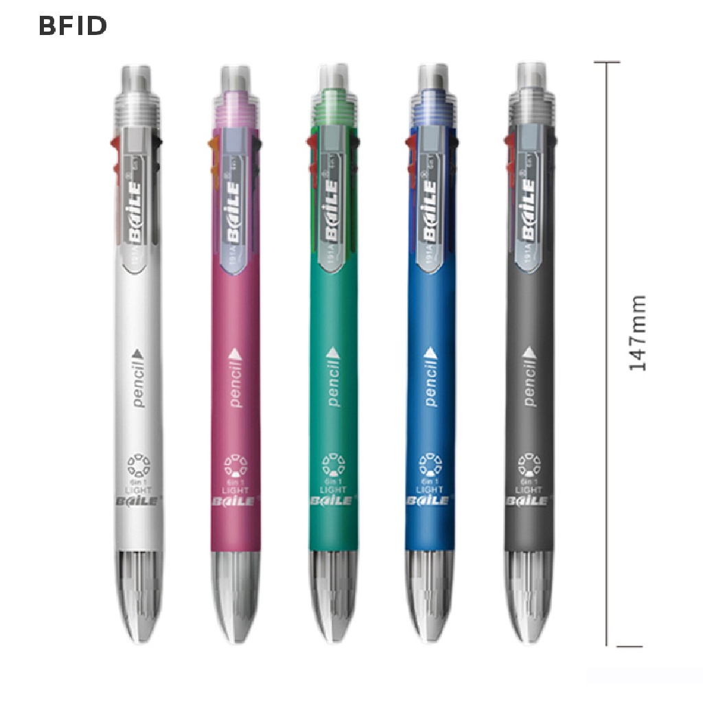 [BFID] Bolpoin 6in1 Multicolor 5warna Bolpen 1pen Pensil Otomatis Dengan Penghapus Untuk Perlengkapan Wrig Kantor Sekolah Alat Tulis [ID]