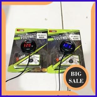 sparepart VOLTMETER VOLT METER PENGUKUR AKI MOTOR 12VOLT DIGITAL SLIM BULAT WATERPROOF 2674N23