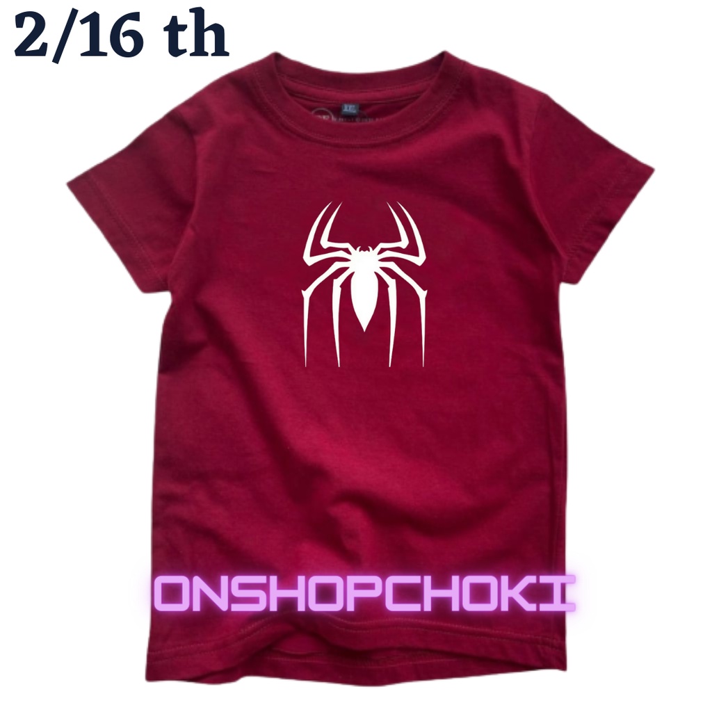 Kaos Anak-Anak Usia 2-16 LOGO Spiderman Lengan Pendek Distro Premium Kaos Anak