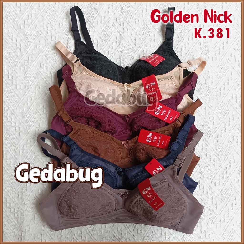 Bra BH Golden Nick K381 / K 381 Brukat | BH Golden Nick Murah Tanpa Kawat Bh Brukat - Gedabug