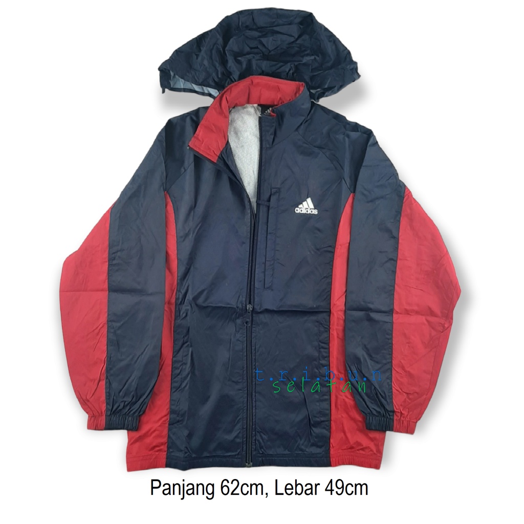 ADIDAS Sweater Hoodie Tracktop Jaket Hitam Merah