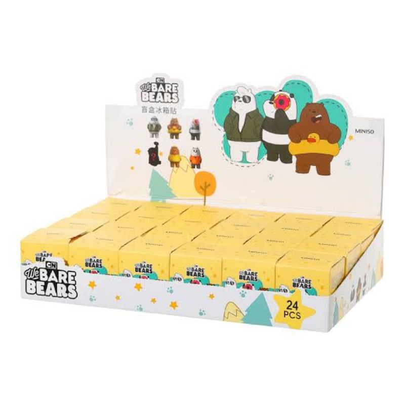 We Bare Bears Collection Summer Series 3D Fridge Magnets Blind Box Miniso Japan Original