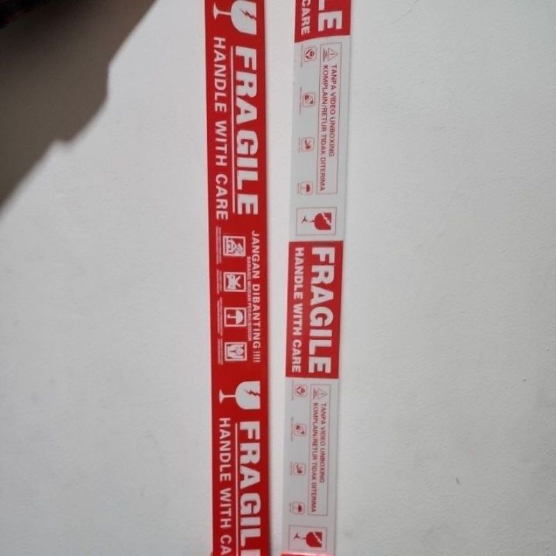 LAKBAN FRAGILE 100 yard MERAH MURAH  | JANGAN DIBANTING | HANDLE WITH CARE |  - coco tape premium 2 Inch (48mm) 100 yard