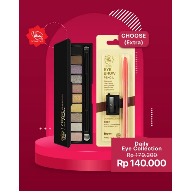 Paket 1 Perfect Collection Eye ColorGET EXTRA 1 Pcs VQ.Eye Brow Pencil viva