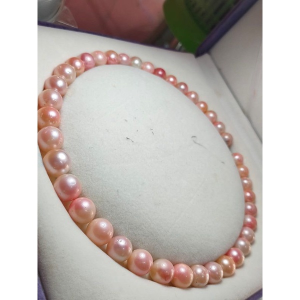 kalung full mutiara laut Pink natural sea pearl pink natural mutiara Pink natural warna langka kalun