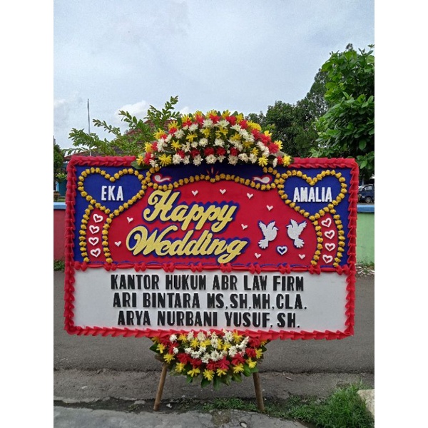 karangan bunga papan happy wedding kota serang Banten
